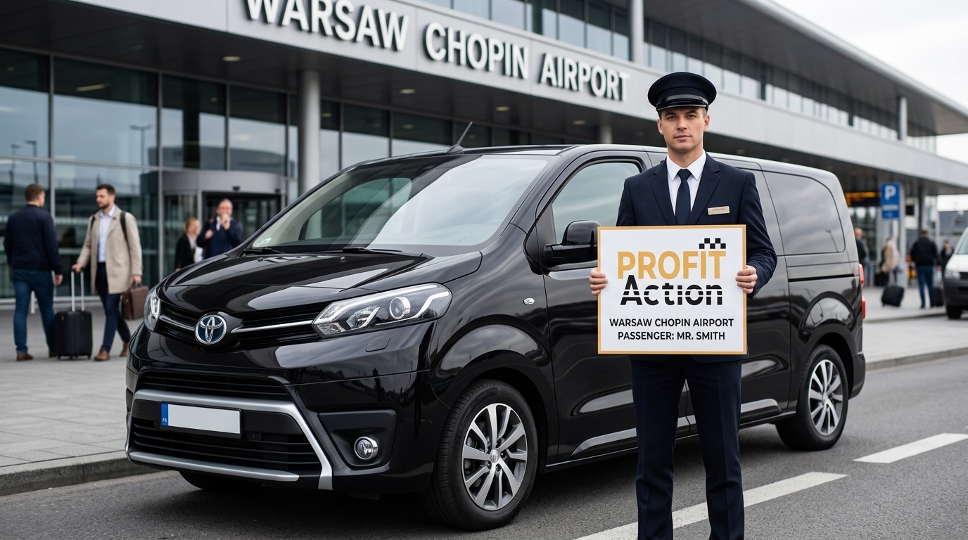 Kierowca Profit Action na lotnisku